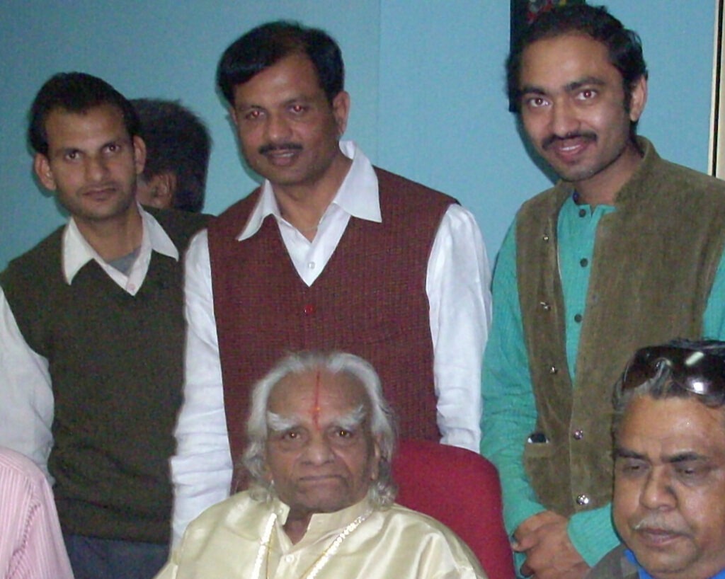 Sunil Yogacharya with B.K.S. Iyengar president of Iyenger Yoga and Meditation