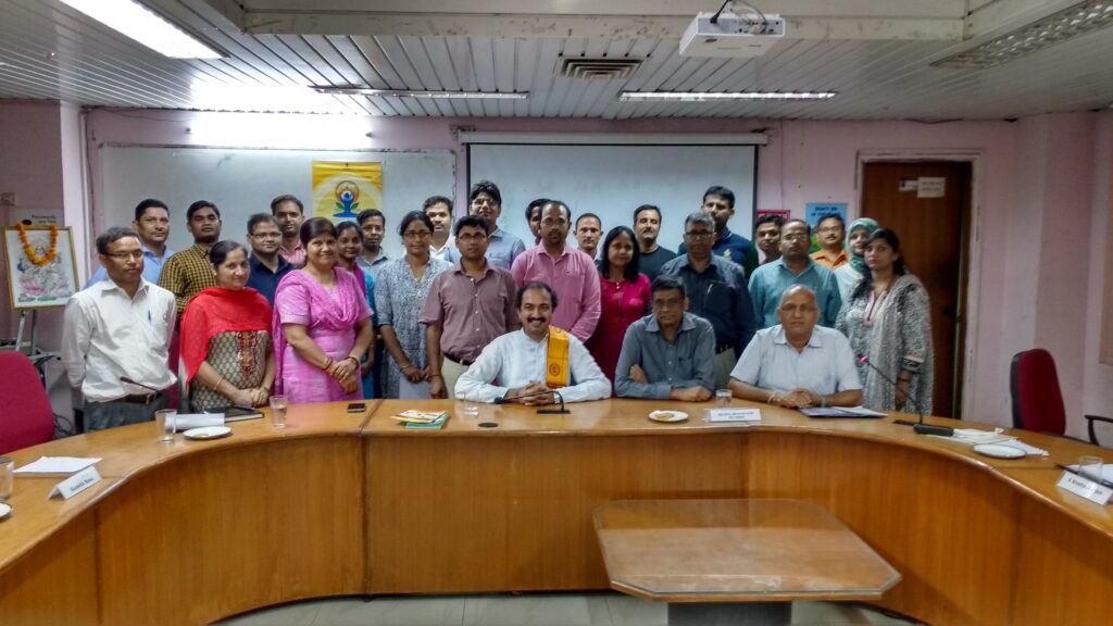 Corporate yoga workshop at BHEL Noida office with Sunil Yogacharya